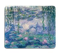 dealzEpic - Tapis de souris Art - Tapis de souris en caoutchouc naturel avec célèbre peinture Fine Art de nénuphars par Claude Monet - Bords cousus - 24,1 x 20,1 cm
