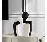 DEAMACE Statues de couple en céramique pour décoration d'intérieur, figurines de couple étreints, sculptures romantiques modernes pour salon, chambre à coucher, bureau, étagère et décoration de table,