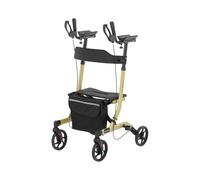 Déambulateur pliable à quatre roues pour personnes âgées avec siège et sac