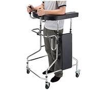 Déambulateur 4 roues pliable et léger, avec siège et roulettes, pour personnes âgées, appareil d'entraînement des membres inférieurs, vertical, Rolla