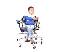 Déambulateur à 6 roues, aide à la marche debout pour la rééducation, déambulateur mobile à hauteur réglable avec siège, déambulateur pour enfants handicapés atteints d'infirmité motrice cérébrale