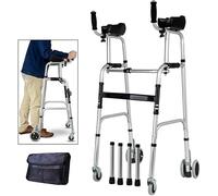 Déambulateur à roues réglables en hauteur avec support d'accoudoir - Aide à la mobilité en alliage d'aluminium durable pour les personnes âgées stabilité et indépendance