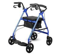 Déambulateur à roulettes, déambulateur vertical, accoudoir réglable avec siège pliable en aluminium Le rouleau à roulettes convient aux besoins des personnes âgées dans différentes occasions