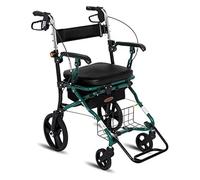 Déambulateur à roulettes, déambulateur vertical, avec siège et sac - Aide à la mobilité pour adultes, personnes âgées et handicapées - Aluminium