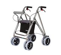 Déambulateur à roulettes, Modèle kanguro plus | cadre de marche en aluminium rollator pliable équipé freins et siège couleur : gris
