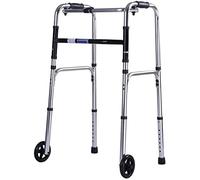 Déambulateur à roulettes pliable avec 2 roues, cadre d'aide à la mobilité, léger et accoudoir réglable en hauteur pour personnes âgées et adultes, étoile de lumière