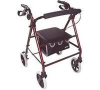 Déambulateur vp176a avec cadre en aluminium rouge / roues de 8pouces - 132kgs max - hauteur 82/93 cm - pneus increvables