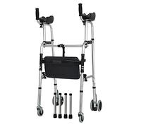 Déambulateur Aides À La Mobilité Déambulateurs Pliable Pliable En Aluminium Avec Siège, Hauteur Réglable En Hauteur Avec Coussin D'Accoudoir, Pour Les Personnes À Mobilité Réduite