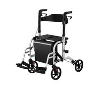Déambulateur argent 2-en-1 - 120 kg | Uniprodo