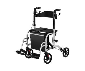 Déambulateur argent 2-en-1 - 120 kg | Uniprodo