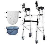 Déambulateur avec frein à main, déambulateur pliable avec 4 roues pour personnes âgées, aide à la mobilité pour la marche assistée, équipement d'entraînement à la bariatrie/rééducation pour adultes