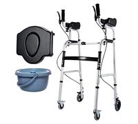 Déambulateur avec frein à main, déambulateur pliable avec 4 roues pour personnes âgées, aide à la mobilité pour la marche assistée, équipement d'entraînement à la bariatrie/rééducation pour adultes