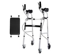 Déambulateur avec frein à main, déambulateur pliable avec 4 roues pour personnes âgées, aide à la mobilité pour la marche assistée, équipement d'entraînement à la bariatrie/rééducation pour adultes