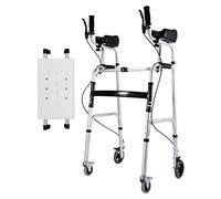 Déambulateur avec frein à main, déambulateur pliable avec 4 roues pour personnes âgées, aide à la mobilité pour la marche assistée, équipement d'entraînement à la bariatrie/rééducation pour adultes