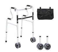 Déambulateur Cadre De Marche Vertical Pour Personnes Handicapées/Âgées/Adultes Avec Siège, Aide À La Mobilité En Aluminium Avec Roulettes, Charge 180 Kg/396 Lb, Sans Plaque D'Assise