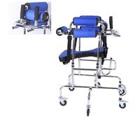 Déambulateur cérébral pour enfants, six roues anti-basculement réglables en hauteur et largeur, déambulateur portable pour enfants handicapés, déambulateur vertical léger pour entraînement de