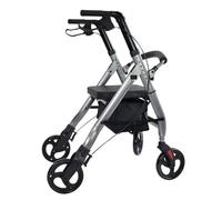 Déambulateur Chariot pliant à 4 roues for personnes âgées handicapées, aide Anti-renversement, aide à la mobilité, peut pousser et asseoir une canne de marche Déambulateur étroit