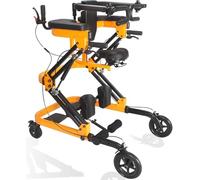 Déambulateur de rééducation - Multifonctionnel debout, marche et entraînement par chariot de poussée, hauteur réglable, design anti-basculement, idéal pour une utilisation domestique et clinique