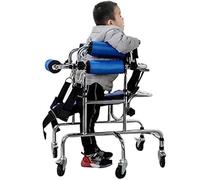 Déambulateur de rééducation pour Enfants, déambulateur à 6 Roues en Acier Inoxydable, Aide à la rééducation des Membres inférieurs pour Enfants handicapés atteints de paralysie cérébrale/Handicap