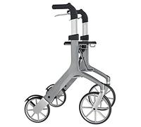 Déambulateur Déambulateur De Luxe En Aluminium, Déambulateur À Quatre Roues, Déambulateur Avec Siège, Déambulateur Pliable Avec Roues De 10 Pouces, Déambulateur Léger Noir (B 26 * 22.6 * 31.3In)