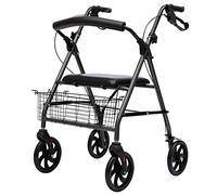 Déambulateur, déambulateur de transport avec siège et roues - Déambulateur pliant et chaise de transport pour patients âgés, handicapés, à mobilité réduite, stabilisateur de marche