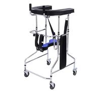 Deambulateur Déambulateur debout for adultes, 4 roues, anti-basculement, avec siège rembourré réglable en hauteur et frein à main.(Men)