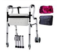 Deambulateur Déambulateur pliable à roulettes, déambulateur à roulettes léger for personnes âgées et adultes, hauteur réglable(Color1)