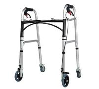 Deambulateur Déambulateur pliable à roulettes en aluminium for personnes âgées et adultes, rééducation debout, hauteur réglable(Color2)