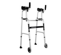 Deambulateur Déambulateur vertical à deux roues avec accoudoirs, déambulateur standard en aluminium, déambulateur pliable for personnes âgées avec support de bras