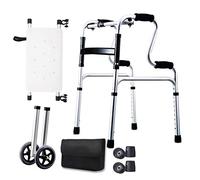 Déambulateur en alliage d'aluminium avec siège et roues, portable, ultra léger, pour personnes âgées (4#)