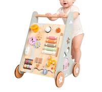 Déambulateur En Bois Pour Enfant,Jouet d'Apprentissage Silencieux et Sûr - Poussette d'Apprentissage en Bois pour Tout-Petits | pour Garçon Fille à la Maison et en Salle de Classe pour Pratiquer la Ma