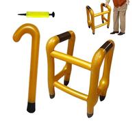 Déambulateur Et Canne Gonflable Pour Adultes,Cadre De Marche Et Béquilles Pour Retraité - Accessoire Farce Et Déco Fausse Canne Senior Mobilité Fête Anniversaire Retraite