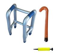 Déambulateur et canne gonflables décorations fausses blagues | Béquilles de cadre pour la marche d'Halloween, blague gonflable pour Halloween, carnaval, senior, retraite, vieillesse, papa