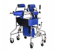 Déambulateur for enfants handicapés, paralysie cérébrale, 6 roues, anti-basculement, pliable, ceinture de sécurité, hauteur réglable, largeur réglable