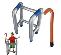 Déambulateur gonflable canne gonflable canne de marche, bâton de Marche Gonflable pour votre costume de grand-mère ou de grand-père pour le carnaval/mardi gras ou comme gag pour un anniversaire