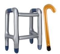 Déambulateur Gonflable, Gonflable Canne, Accessoire de Costume pour Carnaval, Costume de Retraité, Grand-Mère ou de Grand-Père Gonflable Costume Accessoires pour Carnaval, Anniversaire, Cosplay