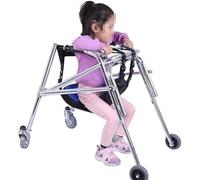 Déambulateur léger avec siège, Aide à la rééducation des Membres inférieurs de l'enfant - Cadre Coulissant à 4 Roues - Support pour Cadre Debout pour Enfant, Handicap des