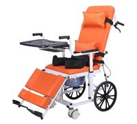 Déambulateur Lit for fauteuil roulant d'infirmière, lit multifonctionnel for pousser et s'allonger à l'intérieur et à l'extérieur, réglable for le levage Déambulateur étroit(Orange)