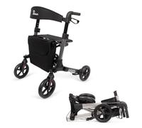 Déambulateur Parvum Brava en Anthracite - Léger, stable et pliable - Avec système de freinage intégré, siège, dossier, sac, porte-canne et roues souples - 6,8 kg - Aide à la marche pour seniors