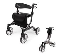 Déambulateur Parvum SuperLight - Uniquement 5,1 kg, en aluminium, pliable en deux, câbles de frein dissimulés - Idéal pour un usage quotidien - Aide à la marche pour les seniors - Anthracite