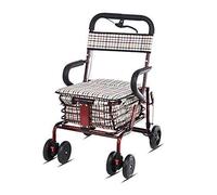 Déambulateur Pliable à 4 Roues avec siège - Déambulateur à roulettes Pliable à 4 Roues - Déambulateur pour Personnes âgées - Chariot de Courses Pliable - pour Adultes, Seniors, déambulateur pour sen