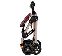 Déambulateur pliable à 4 roues portable et pliable, déambulateur d'entraînement avec siège, double système de freinage, utilisé pour les personnes âgées, rouge