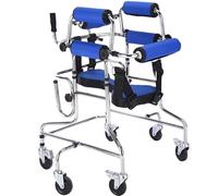 Déambulateur pliable à 6 roues et siège, aide à la marche légère en aluminium pour les tout-petits et les adolescents ayant des besoins spéciaux.