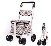 Déambulateur pliable à 6 roues pour personnes âgées, chariot de courses, caddie pour personnes âgées, promenade dans le parc