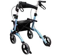 Déambulateur pliable à quatre roues - Déambulateur vertical - Déambulateur compact utilisé pour les personnes âgées - Bleu