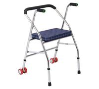 Déambulateur pliable à roulettes, déambulateur à roulettes avant, déambulateur léger avec siège for personnes âgées et adultes rééducation déambulateur