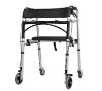 Déambulateur pliable à roulettes en aluminium for personnes âgées et adultes, rééducation debout, hauteur réglable(Color4)