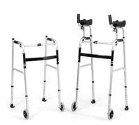 Déambulateur pliable, aide à la marche auxiliaire de rééducation, déambulateur à roues avant avec accoudoirs, hauteur réglable, pour personnes âgées, handicapées, A