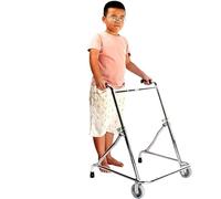 Déambulateur pliable avec roulettes, déambulateur léger en aluminium, déambulateur réglable pour enfant, support d'entraînement pour aides à la rééducation des membres inférieurs