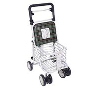 Déambulateur Pliable avec siège, 4 Roues, Aide à la Marche, siège réglable en Hauteur, déambulateur pour Personnes âgées, déambulateur en Aluminium à 4 Roues.